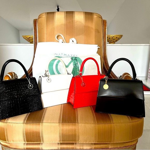 NWT Authentic Matmazel design black snake skin leather hand bag . - Picture 8 of 8